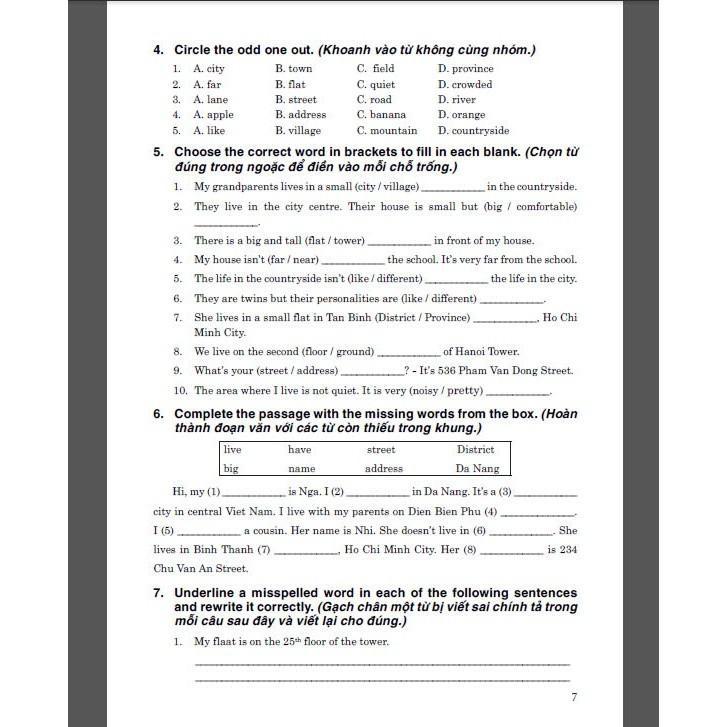 Sách - Bài Tập Từ Vựng Tiếng Anh Lớp 5 - Dùng Chung Các Bộ SGK Hiện Hành - Hồng Ân