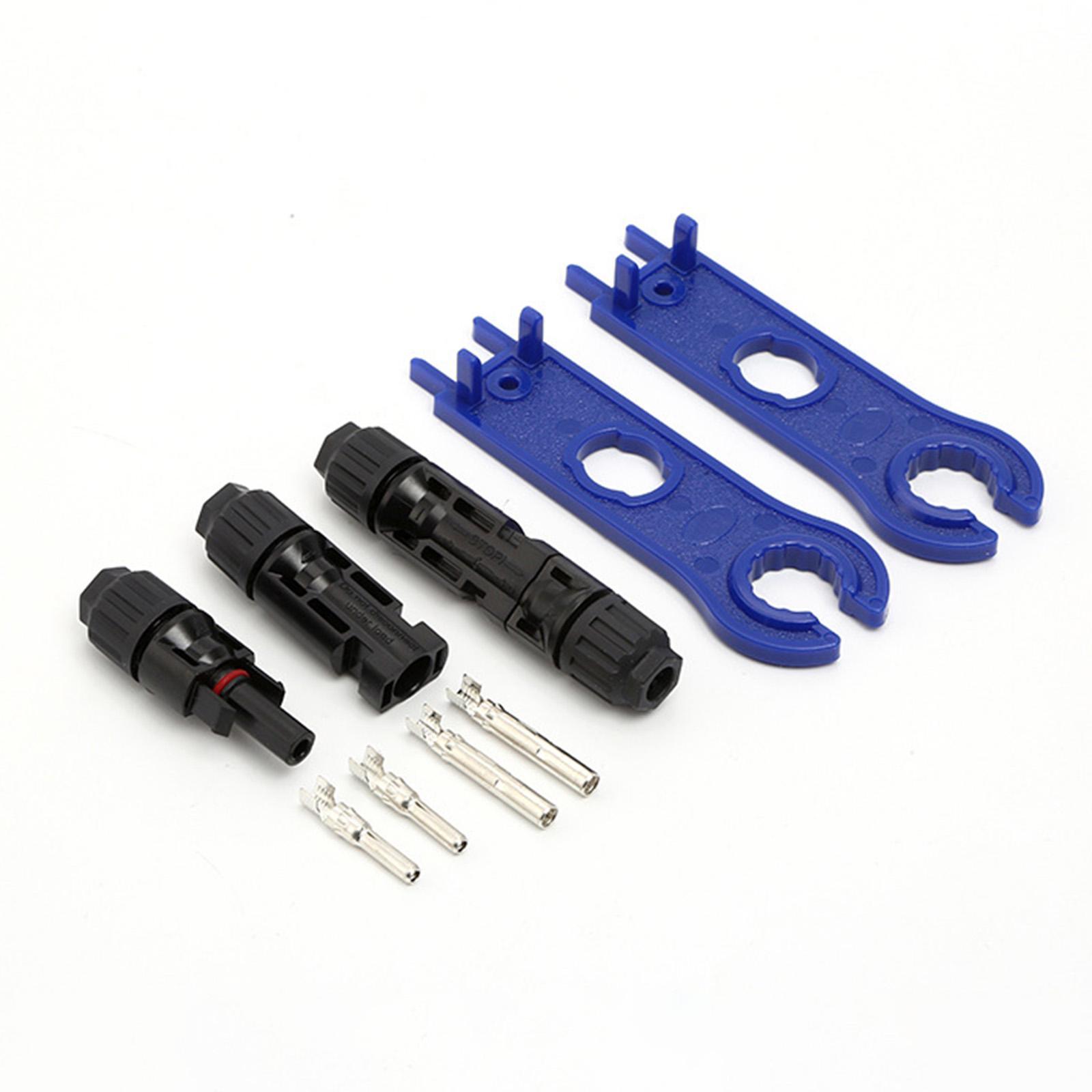 2Pcs Solar Panel Connectors 30A Waterproof IP67 Solar Panel Cable Connectors