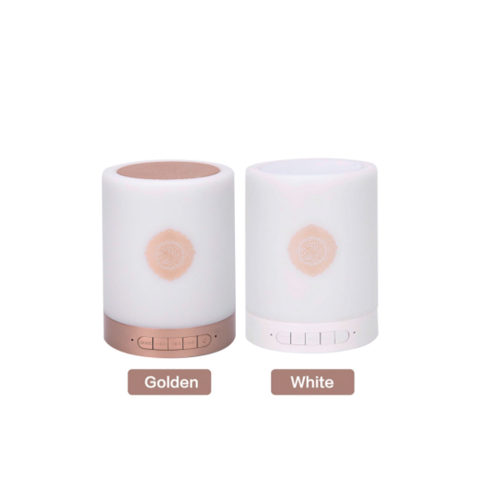 Loa BT Không dây Đèn LED đầy màu sắc Loa Quran Hỗ trợ MP3 FM Thẻ TF Điều khiển từ xa - Màu trắng