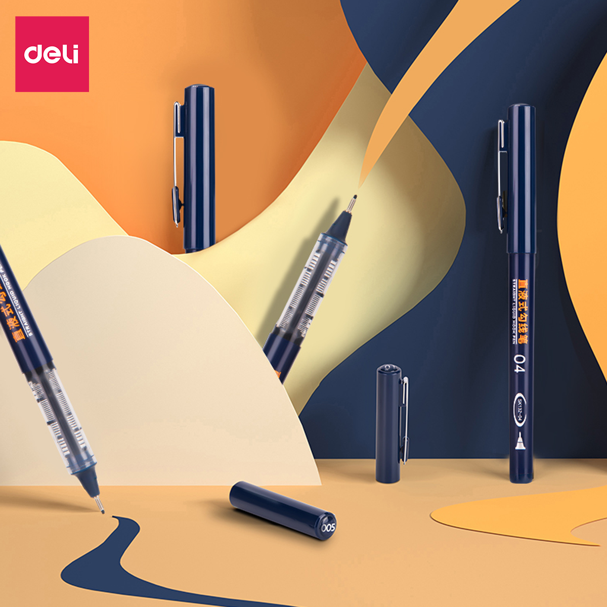 Set Bút Đi Nét Lông Kim Fineliner Liner Pen Ngòi Bọc Kim Loại Nhiều Kích Cỡ Oily Ink Deli - Kháng Nước Nét Mượt Nhiều Mực Bút Kĩ Thuật Chuyên Vẽ Anime Manga Thiết Kế Kiến Trúc Thời Trang - SK130 / SK131