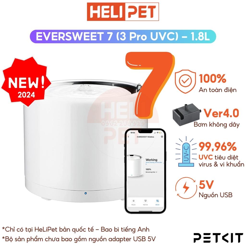 Đài Phun Nước, Máy Lọc Nước Cho Thú Cưng Petkit Eversweet 3 Pro UVC Thế Hệ Thứ 7 - HeLiPet