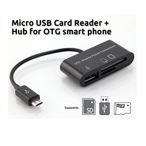 ĐẦU ĐỌC THẺ KIÊM CÁP OTG USB CỔNG MICRO USB SG007