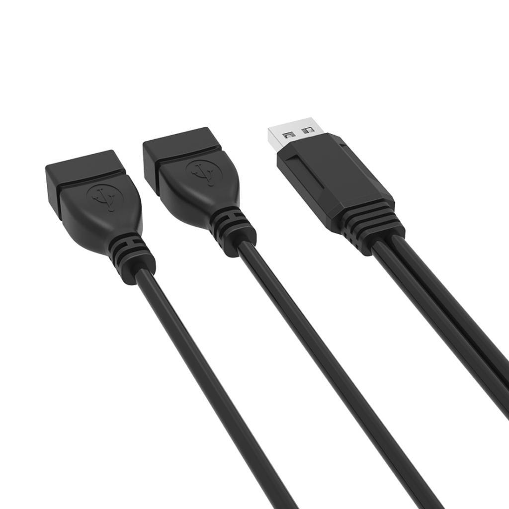 USB 2.0 A Male To 2 Dual USB Female Y Splitter Hub Power Cable