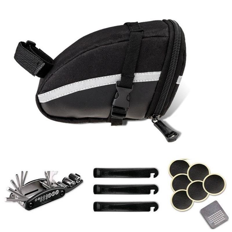 16-in-1 Saddle Bag with Repair Set Mechanic Portable Tyre Tools
