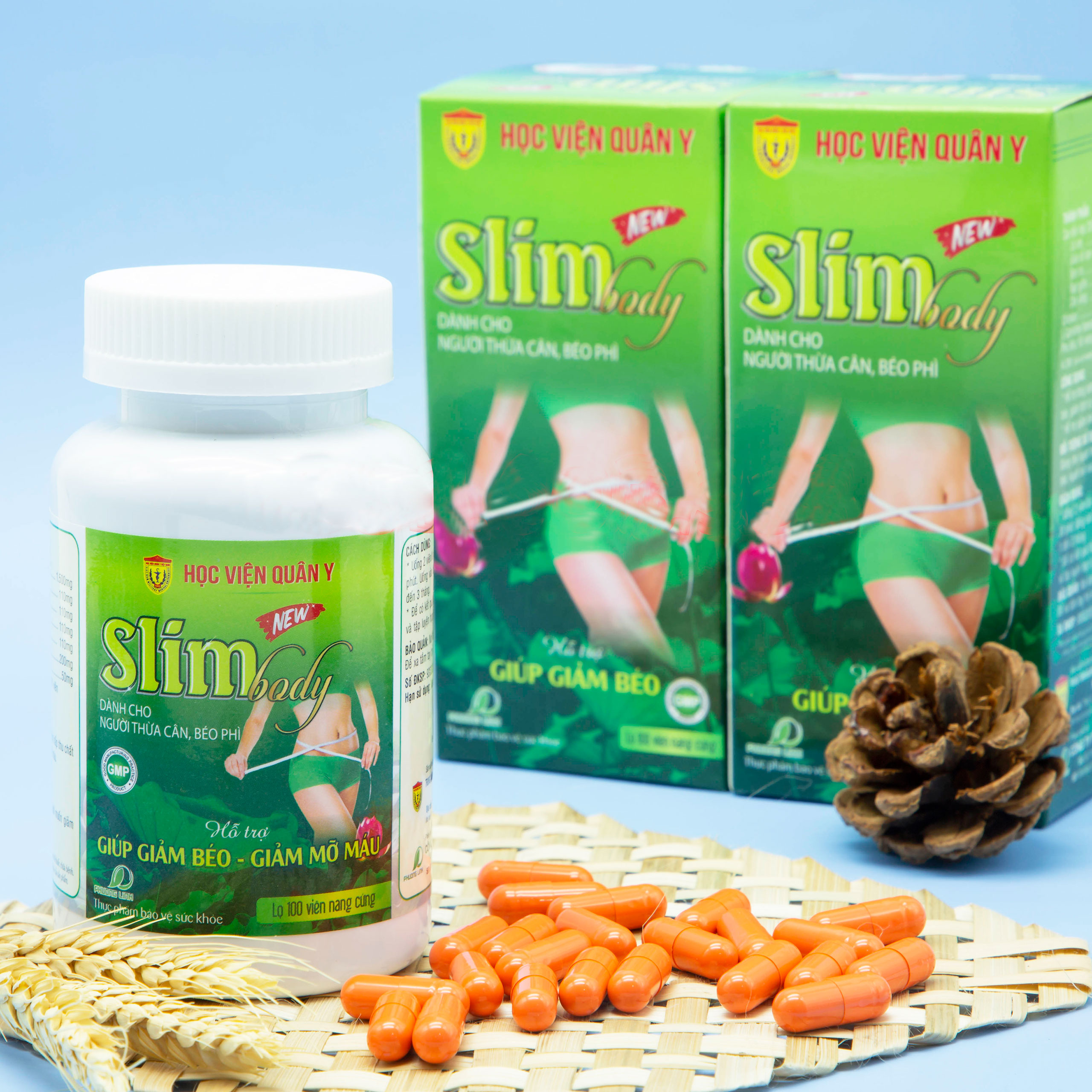 Hình ảnh Thực phẩm hỗ trợ giảm cân Slim Body học viện quân y hộp 100 viên