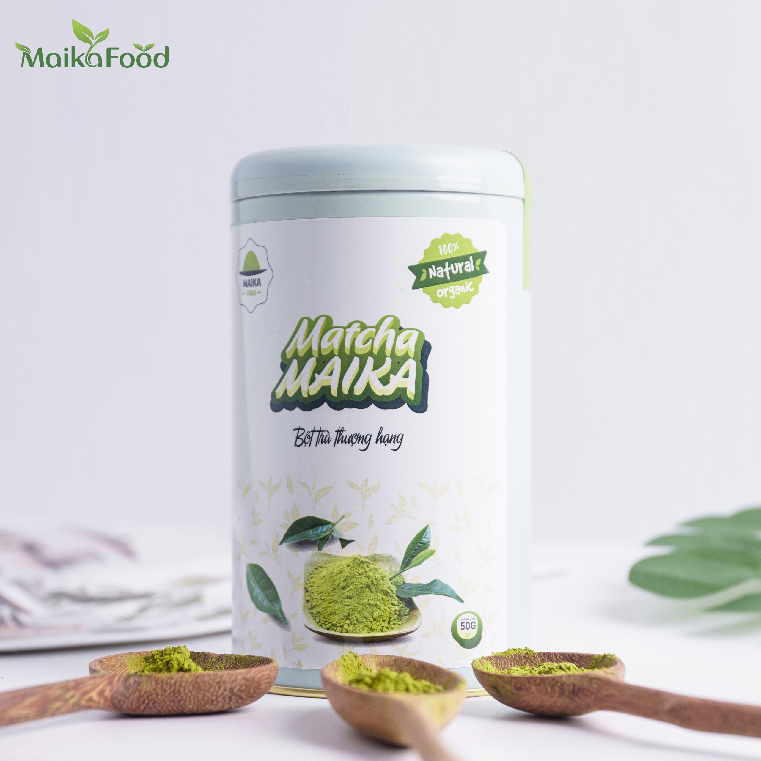 Bột Trà Xanh Matcha MaikaFood Hộp Thiếc 50gr