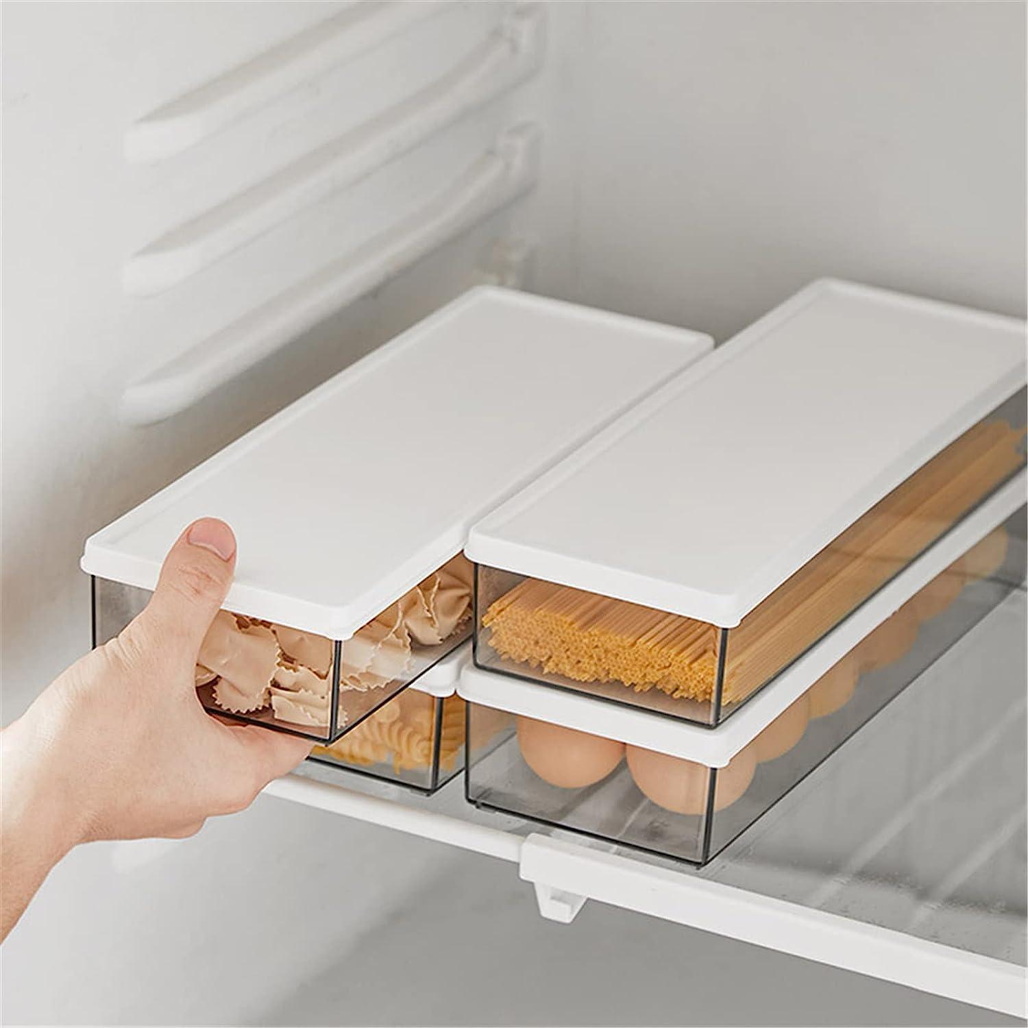 Lưu trữ mì ống nhựa, nồi spaghetti có nắp đậy, hộp đựng mì ống hình chữ nhật cho tủ bếp, bộ 1 lưu trữ thực phẩm bền và xếp chồng lên nhau