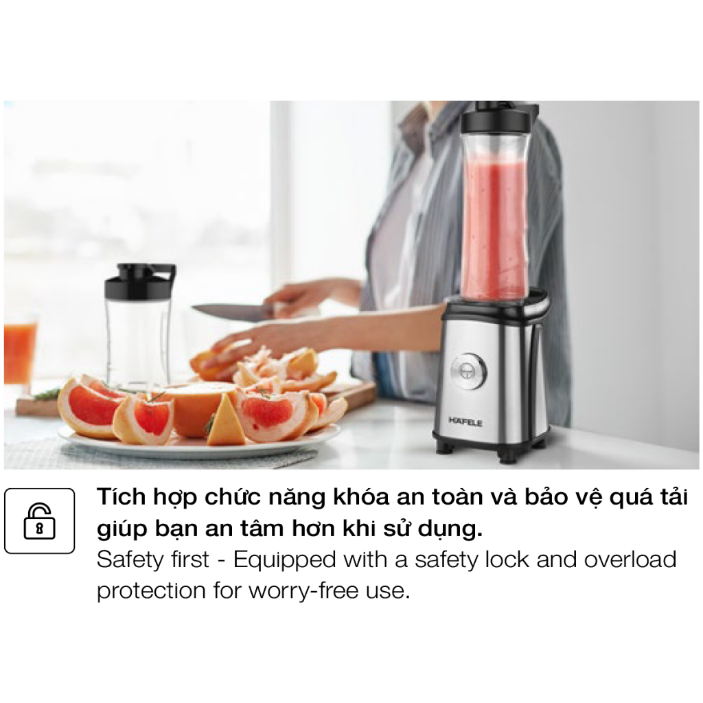Máy xay sinh tố mini 2 bình Häfele HS-B061MX 535.43.293 - Hàng chính hãng