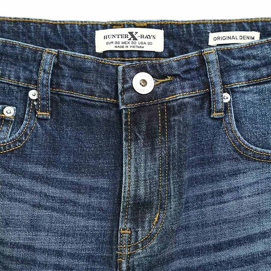 Quần Short Jeans Nam Rách Cao Cấp HUNTER X-RAYS Form Slimfit Thun Màu Xanh S60