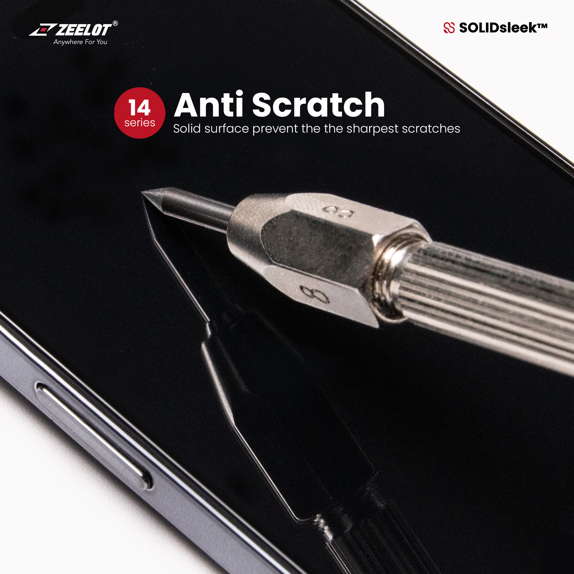 Miếng Dán Cường Lực ZEELOT SOLIDSLEEK Retina Clear cho iPhone 14 Pro Max- 14 Pro- 14 Plus- 14_ Hàng Chính Hãng