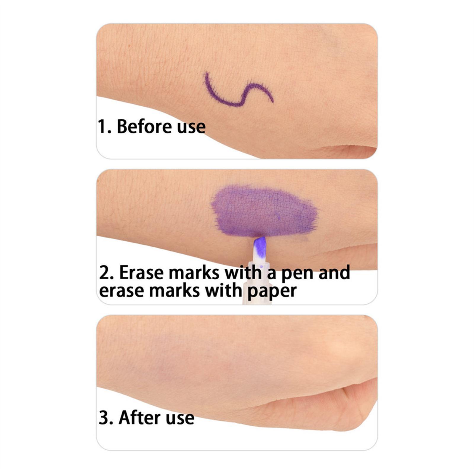 3Pcs Skin Marker Wiping Pen Widely Used Gentle for Eyebrow Lip Quickly Clean