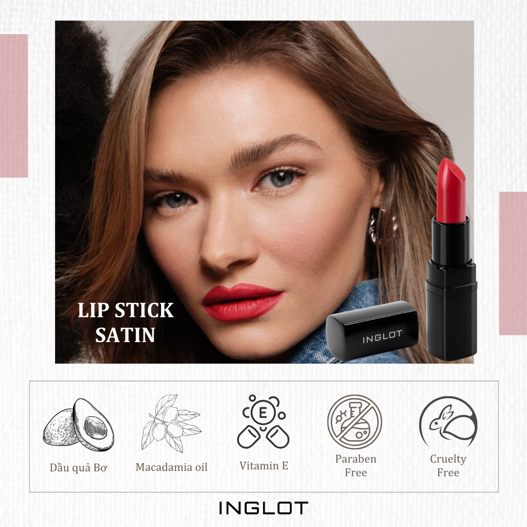 Son thỏi dưỡng môi có nhũ Lip satin Lipstick (4.5g) INGLOT