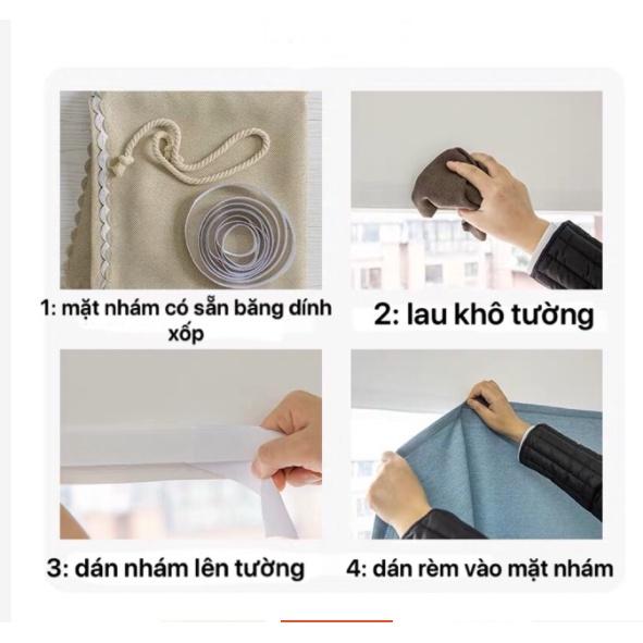 Rèm dán tường không cần thanh treo cao 2m mẫu mới