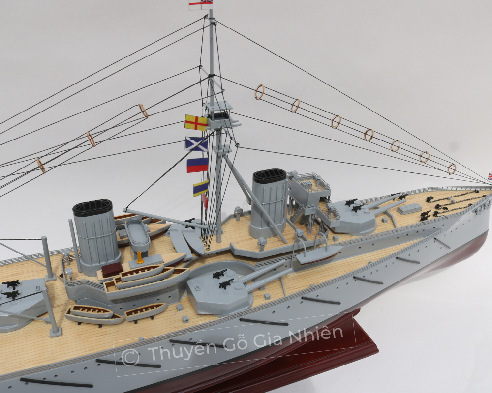 Mô Hình Thuyền Gỗ Phong Thủy Dạng Thuyền Chiến HMS DREADNOUGHT Chính Hãng Hàng Xuất Khẩu Chất Lượng Cao