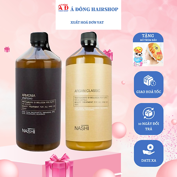 CẶP DẦU GỘI XÃ NASHI ARGAN ARMONIA CHO TÓC DẦU VÀ GÀU NGỨA CHÍNH HÃNG Ý 1000MLX2