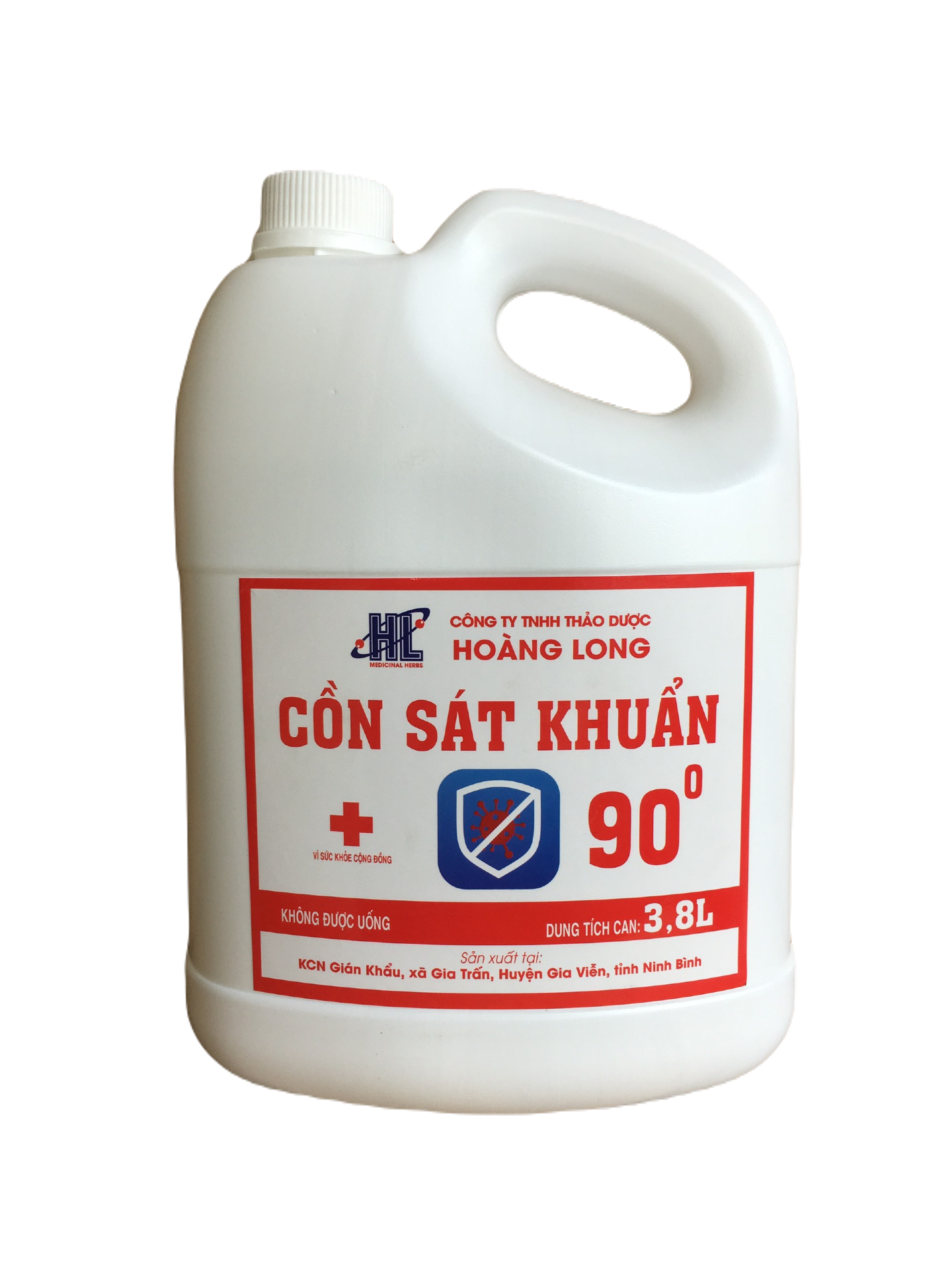 Cồn Sát Khuẩn 90 Độ Hoàng Long (Can/3.8L/2.8kg)