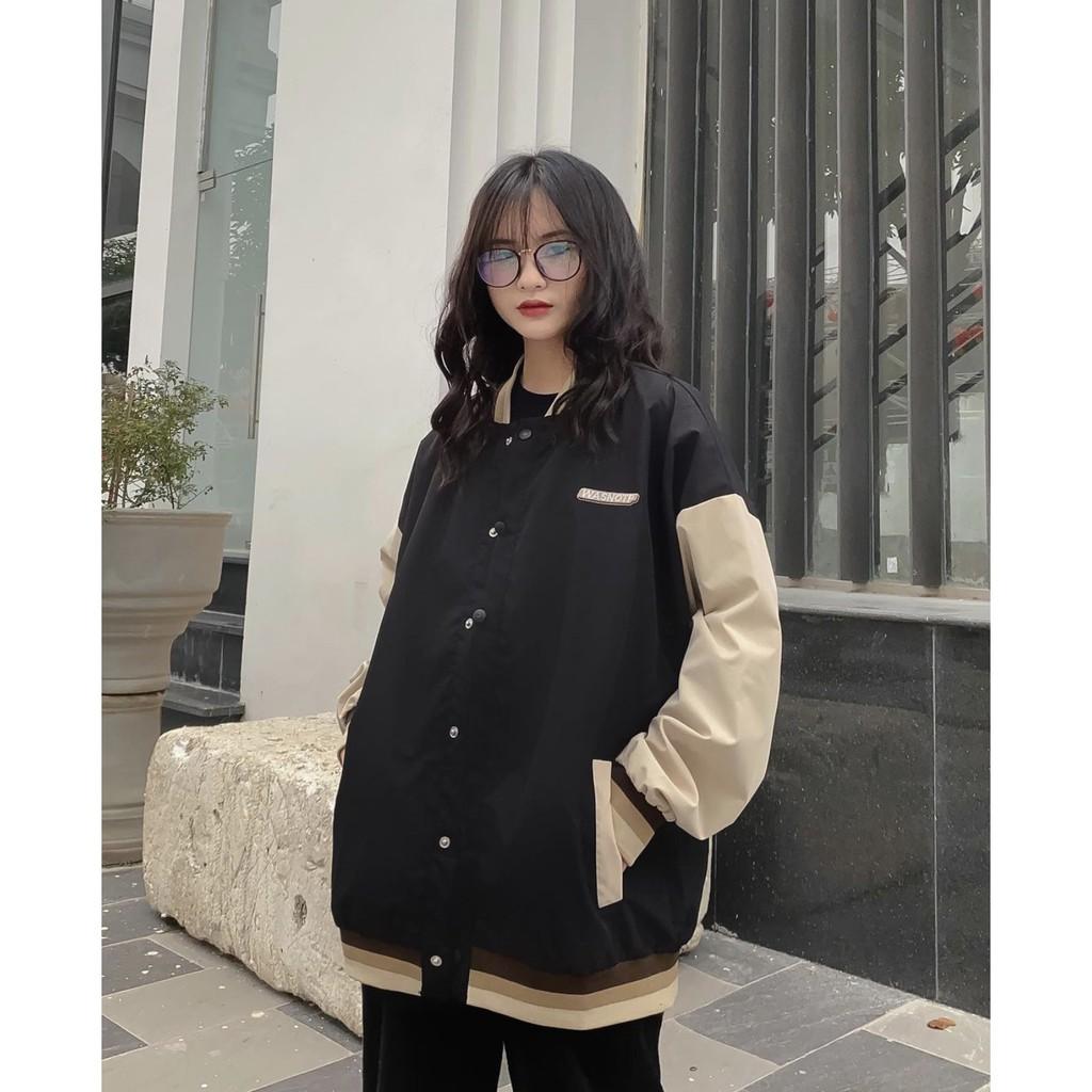Áo khoác nam nữ form rộng tay dài BOMBER WAS ulzzang (ẢNH THẬT)