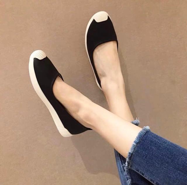 GL7_Giày lười slip on nữ mũi sóng da mềm siêu bền êm chân