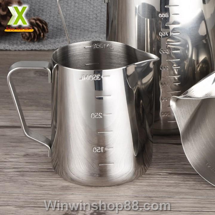Ca đánh sữa inox có vạch chia 350ml - Winz.vn