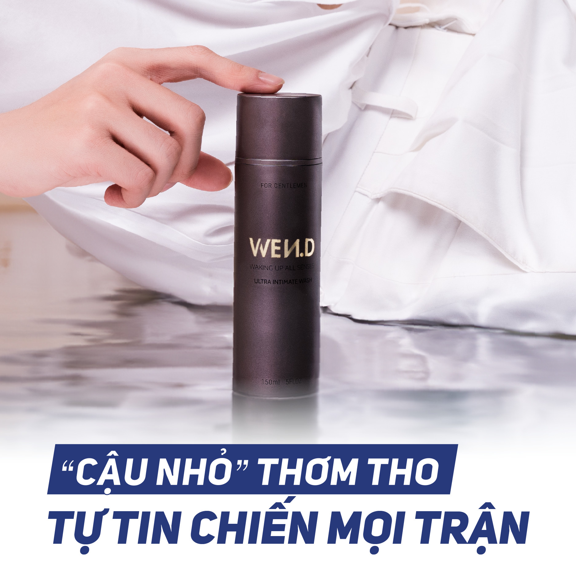 Dung dịch vệ sinh nam WEND làm sạch, khử mùi, dưỡng ẩm trơn mịn, hương nước hoa nam tính cuốn hút 150ml