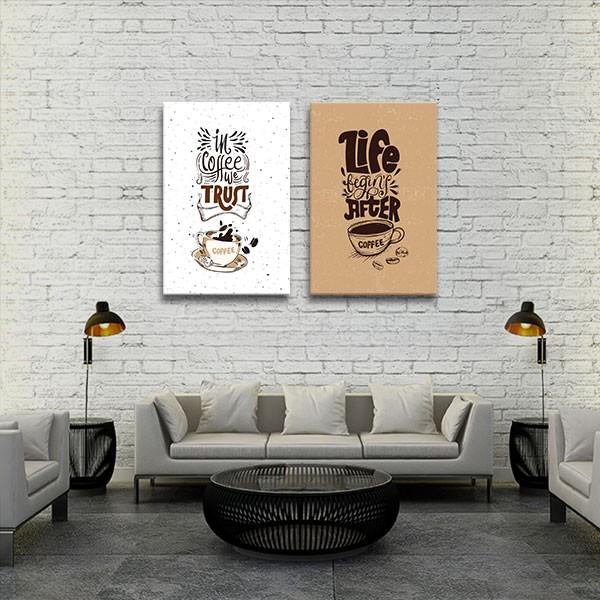 Bộ 2 tranh trang trí quán cà phê W410