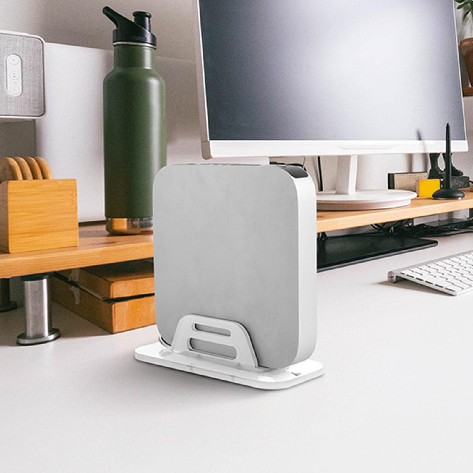 Stand Anti-Slip Support Frame Storage Rack Multi-Function ARC Design Desktop under Desk Mount Acrylic Holder for Mac Mini Laptop