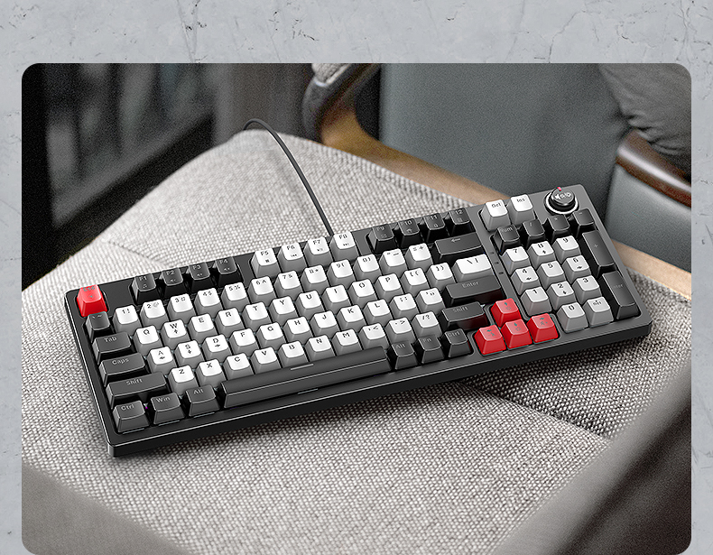 Bàn Phím Cơ T-WOLF T50 Blue Switch (Đen xám/trắng xám/xám đen/xám trắng) - Hàng Chính Hãng