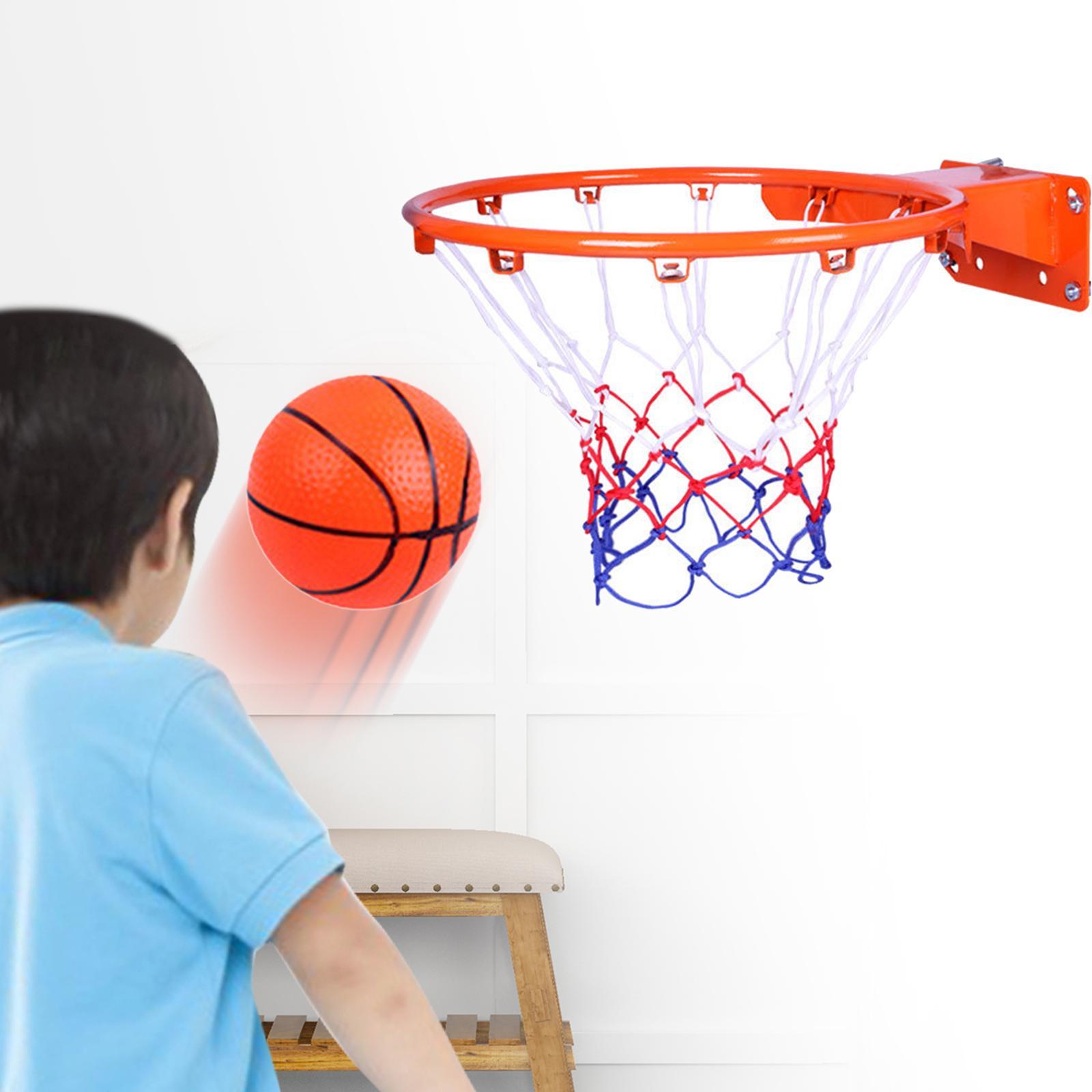 Basketball Hoop Set Wall Mounted Steel Frame Basketball Rim Outdoor Games
