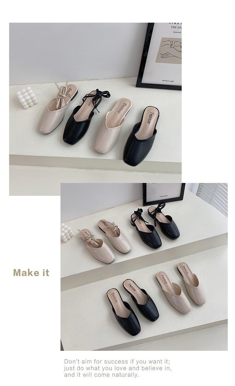 Giày Sandal Đế Thấp Mũi Vuông Thời Trang Dành Cho Nữ