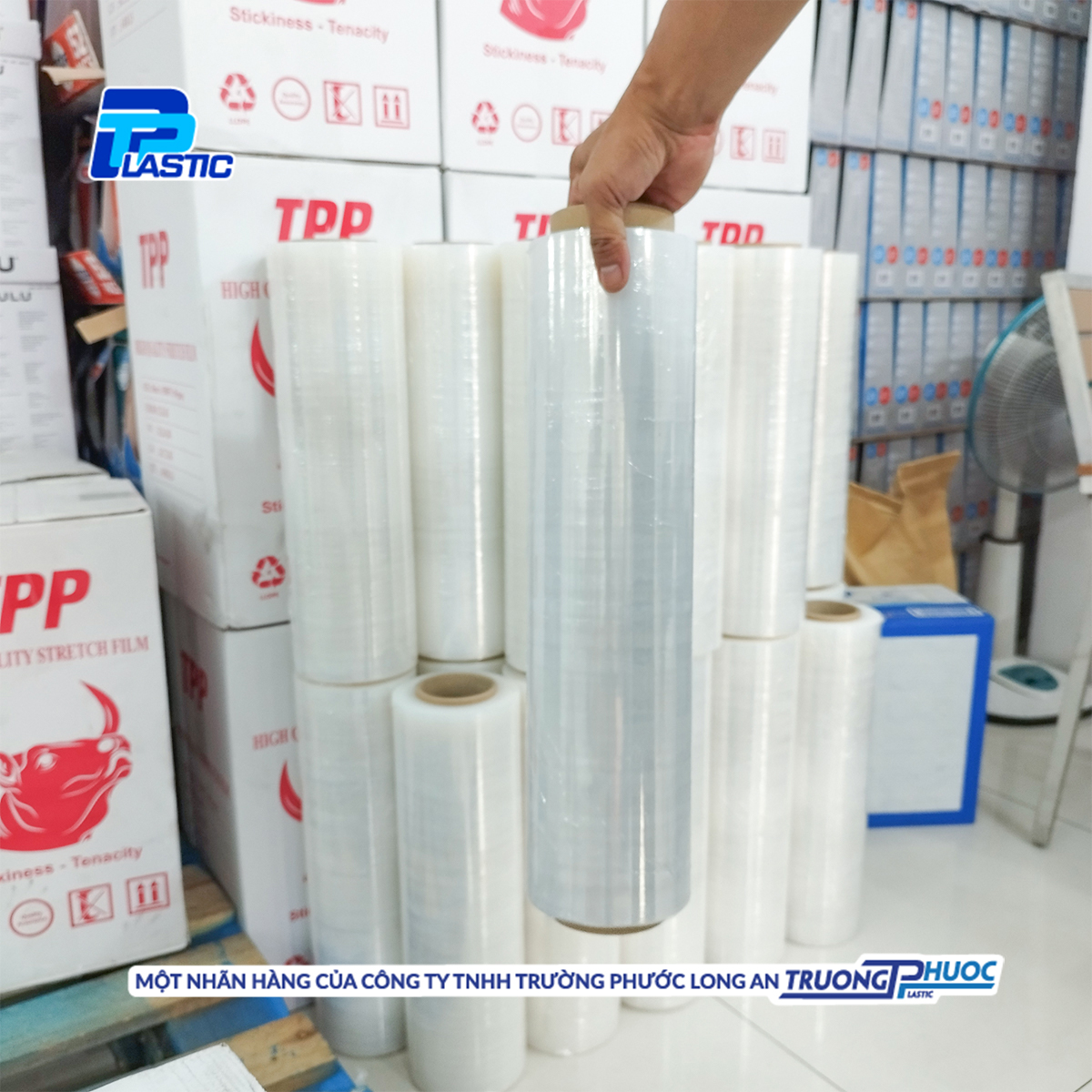 Màng PE Quấn Hàng Pallet TPP, PE Stretch Film, Màng Nhựa Bọc Hàng, Màng Co, Màng Cuốn Hàng,Màng Chít, 2.2kg/cuộn, TRONG SUỐT