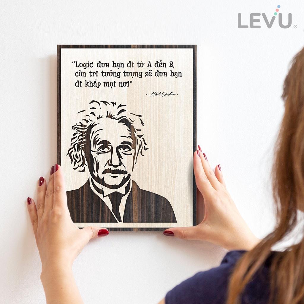 Tranh slogan câu nói nổi tiếng của Albert Einstein bằng gỗ khắc laser LEVU NT09