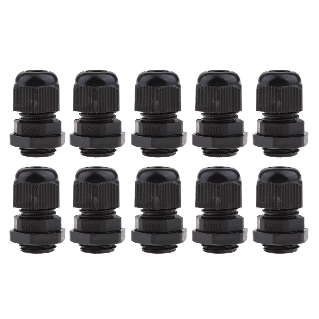 10 PC Chống Nước IP68 Nylon Tuyến Khớp Trắng Đầu Nối Dây M16