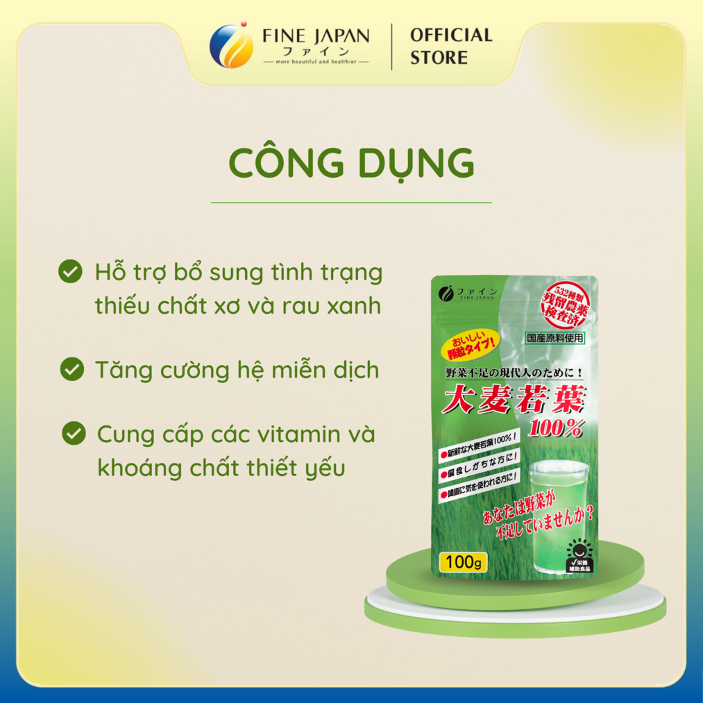 Bột Lúa Mạch Non Fine Japan Young Barley Grass 100%