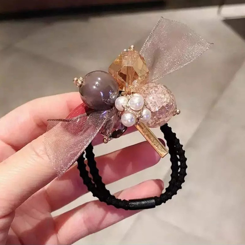 Dây buộc tóc nữ pha lê cao cấp NASI sang trọng dễ thương phong cách hàn quốc thun cột tóc nữ co giãn tốt phụ kiện tóc