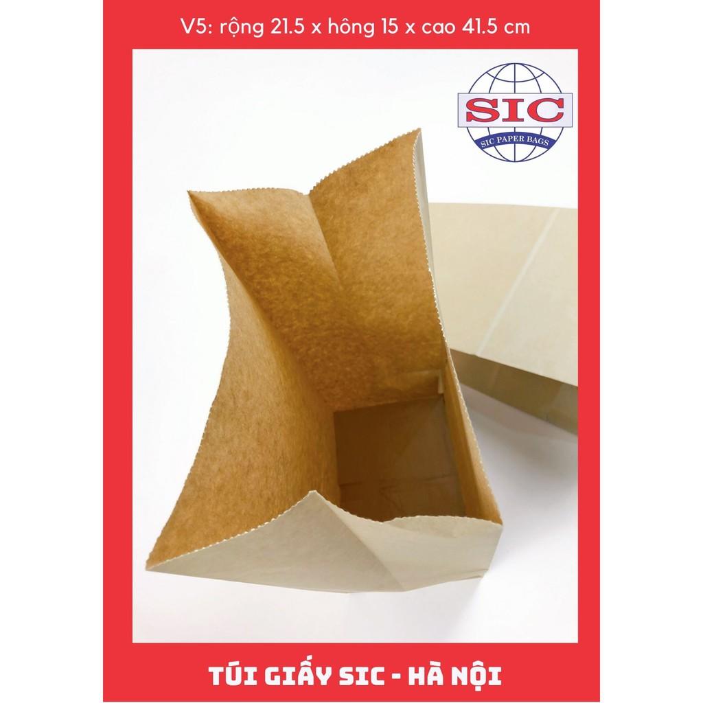 10 CHIẾC TÚI GIẤY KRAFT V5: 21.5x15x41.5 KHÔNG QUAI