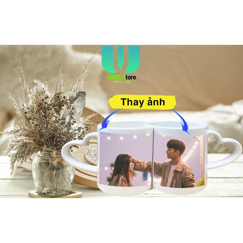 Cốc Đôi Sứ Trái Tim Cốc Đôi In Theo Yêu Cầu Làm Quà Cưới Quà Sinh Nhật Cho Các Cặp Đôi