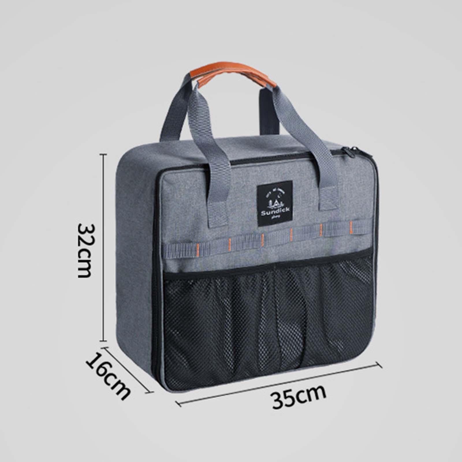 Gas Tank Storage Bag Camping Carry Bag Net Pocket with PU Handle Gas Canister Bag Grill Carrying Bag for Road Trip Party Camping