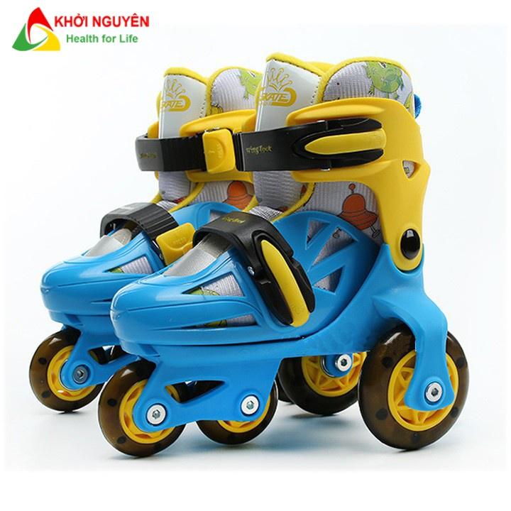 Giày patin trẻ em 2-5 tuổi LEYA có 3 hàng bánh đi được luôn, tặng kèm bảo hộ chân tay, bánh có đèn led, quà tặng năm mới