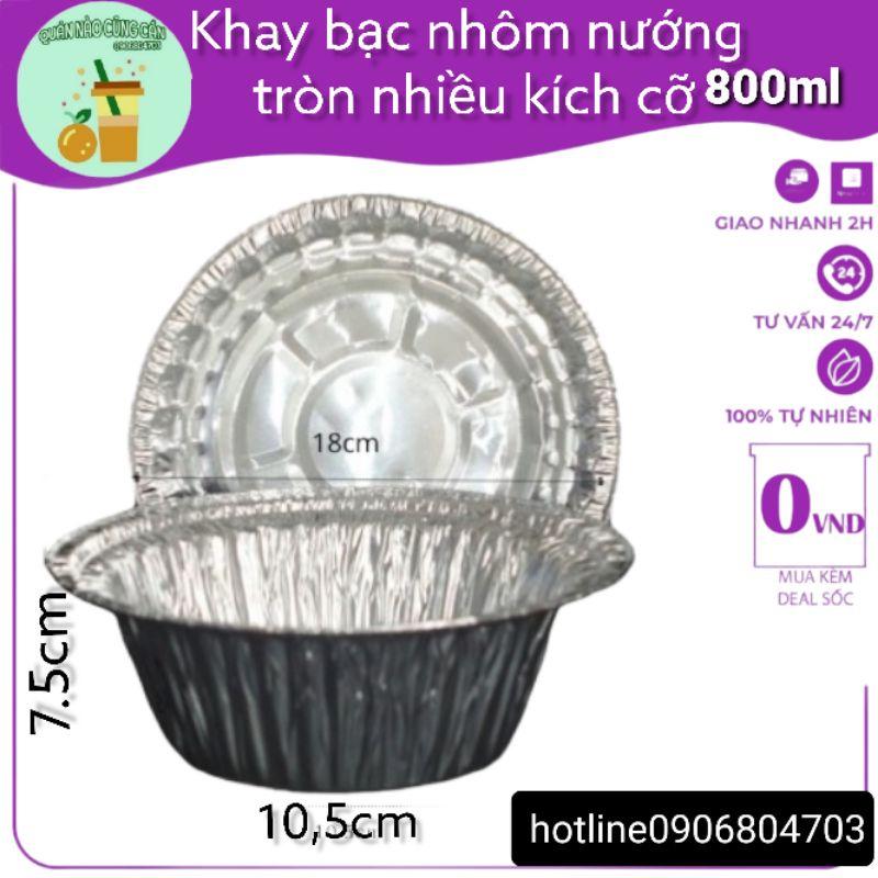 10 Khay nhôm hình tròn, khay bạc đụng thực phẩm đồ nướng