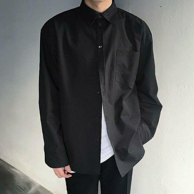 Áo Sơ Mi Đen Áo Sơ Mi Nam nữ unisex