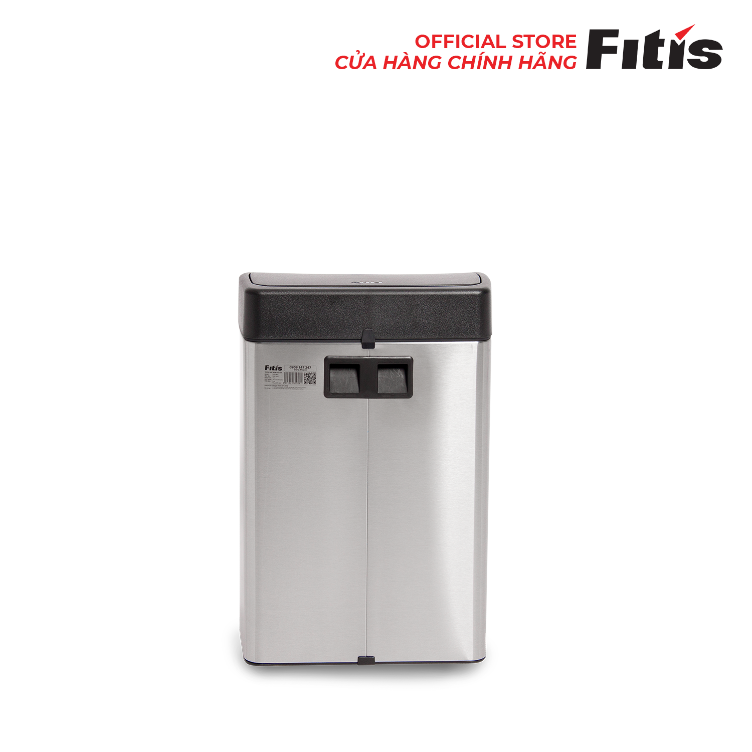 Thùng rác inox FITIS đạp vuông nhỏ SPS1-901 - inox - 15L