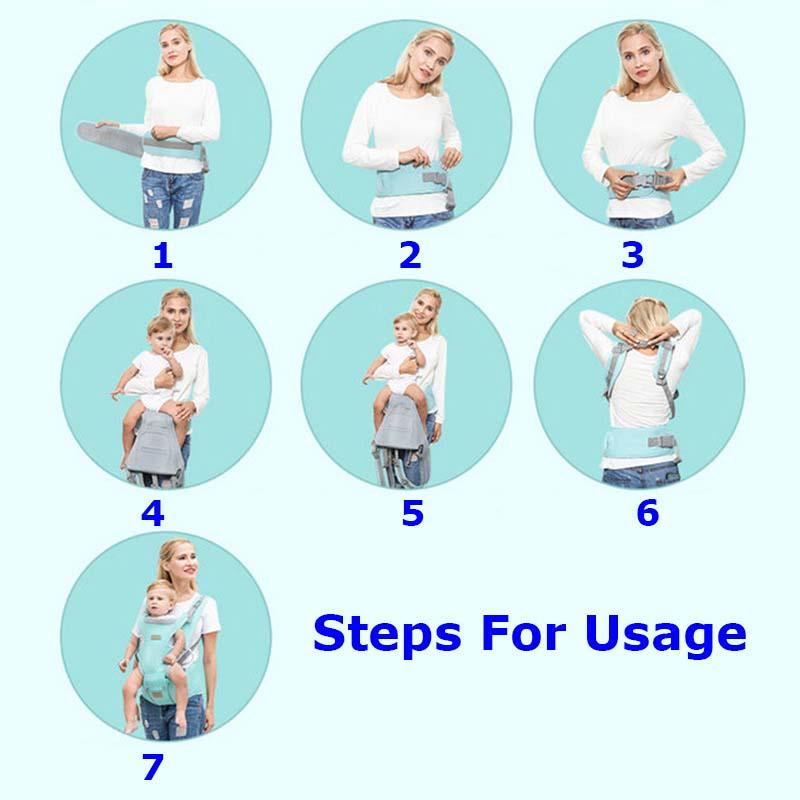 Công Thái Học Cho Bé Từ 0-36 Tháng Thoáng Khí Mặt Trước Mang Theo Công Thái Học Kangaroo Ba Lô Hipsit Bé Sling Có Vòng Eo Phân