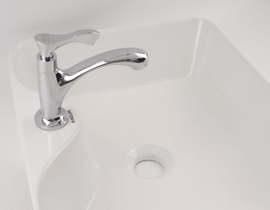 Vòi lavabo lạnh Eurolife EL-115 (Trắng bạc)