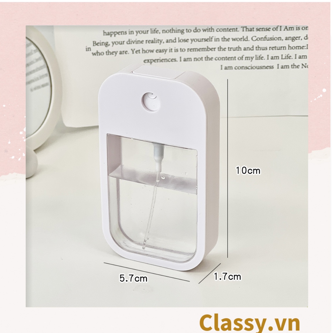 Bình xịt dạng phun sương  Classy 45ml, dùng để chiết mỹ phẩm tiện lợi mang theo bên người PK1255