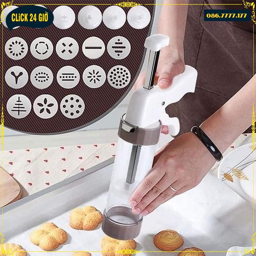 Bộ Dụng Cụ Làm Bánh Quy, Bánh Cookie - Gồm 13 Khuôn Nhấn + Dụng Cụ Xịt Bột + Vòi Trang Trí Bánh Quy