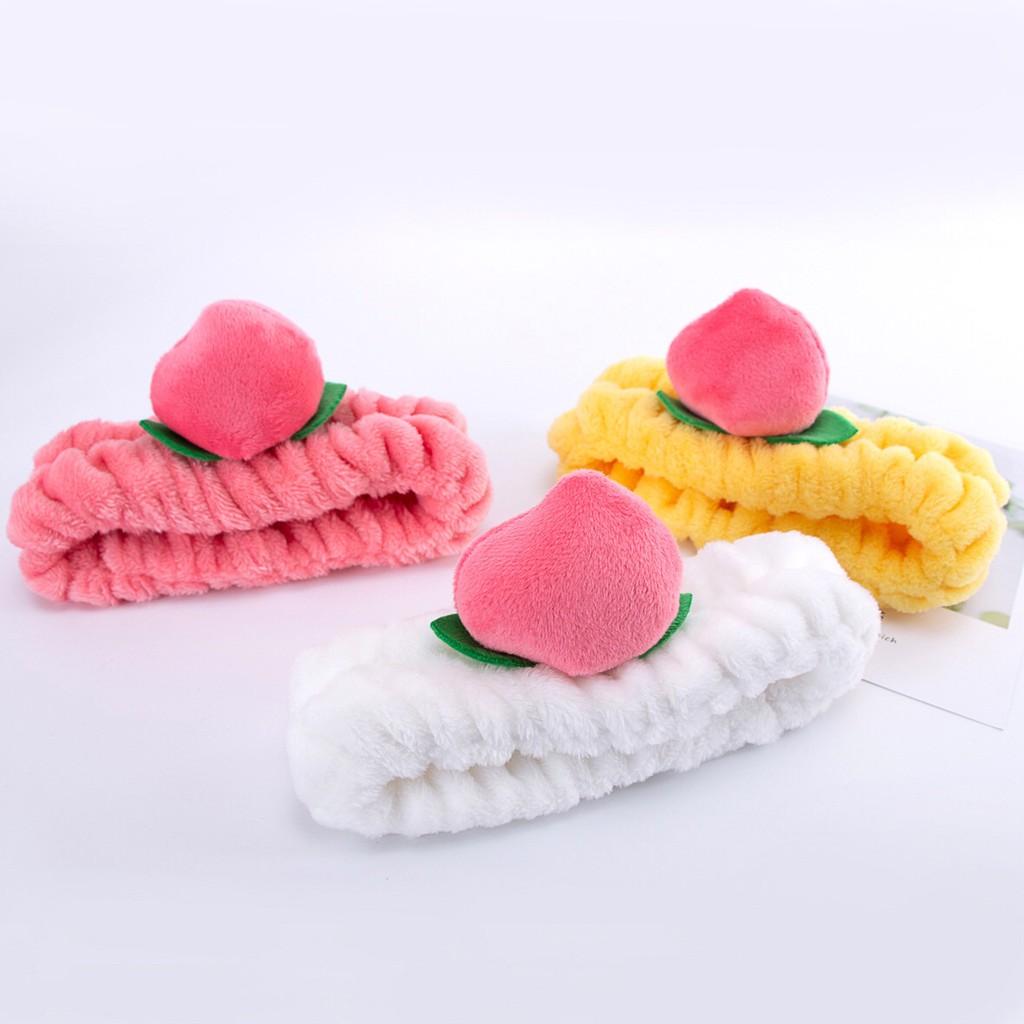 Băng Đô nữ Quả Đào Vải Bông Nhung Siêu Mềm