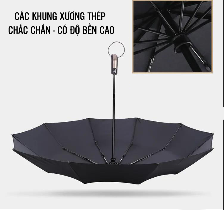 Ô dù mở gập tự động 10 nan 10 xương cao cấp che mưa che nắng loại 2 người đường kính che 104cm