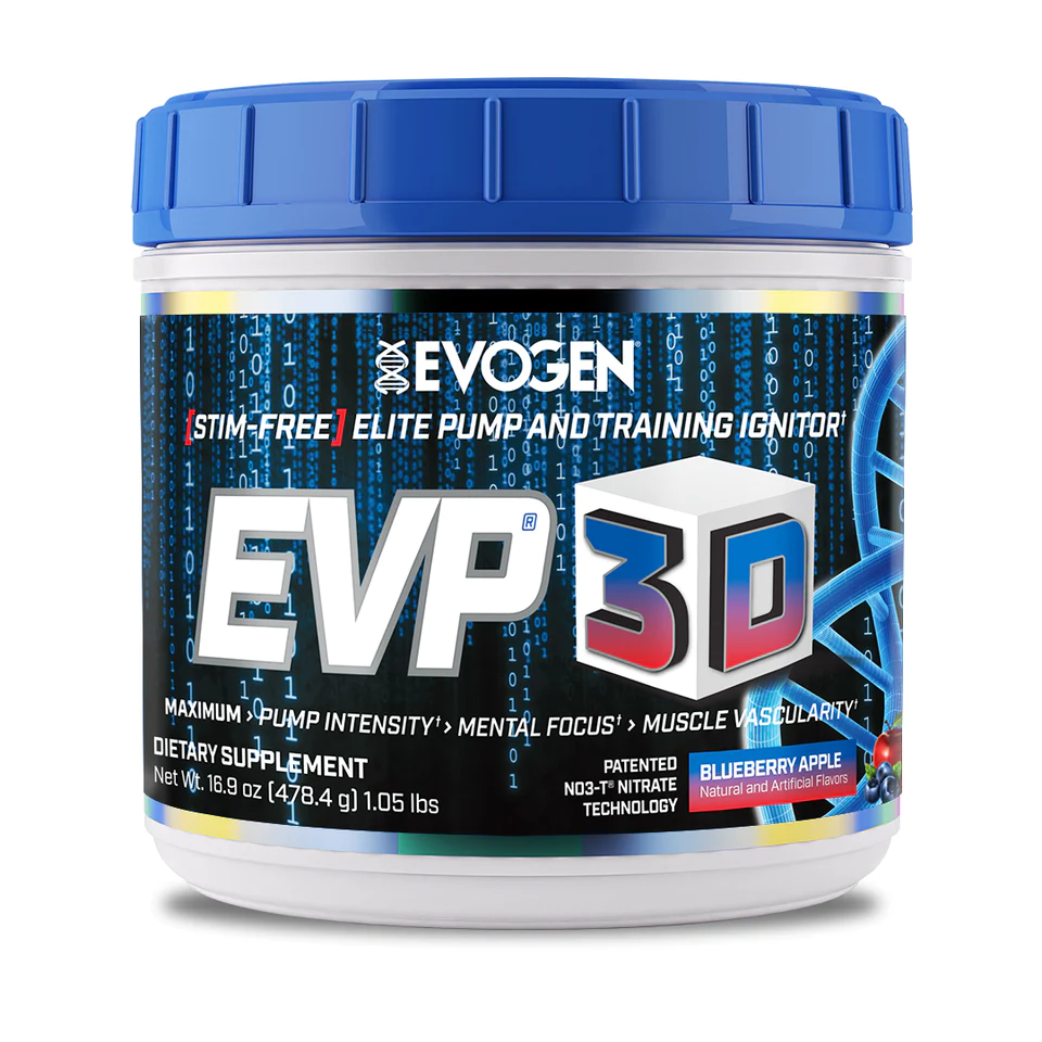 Evogen EVP-3D, Pre-Workout Hỗ Trợ Tập Trung Năng Lượng Trước Tập, Sức Mạnh &amp; Sức Bền, Không Caffeine, Không Gây Mất Ngủ, Hộp 40 Lần Dùng