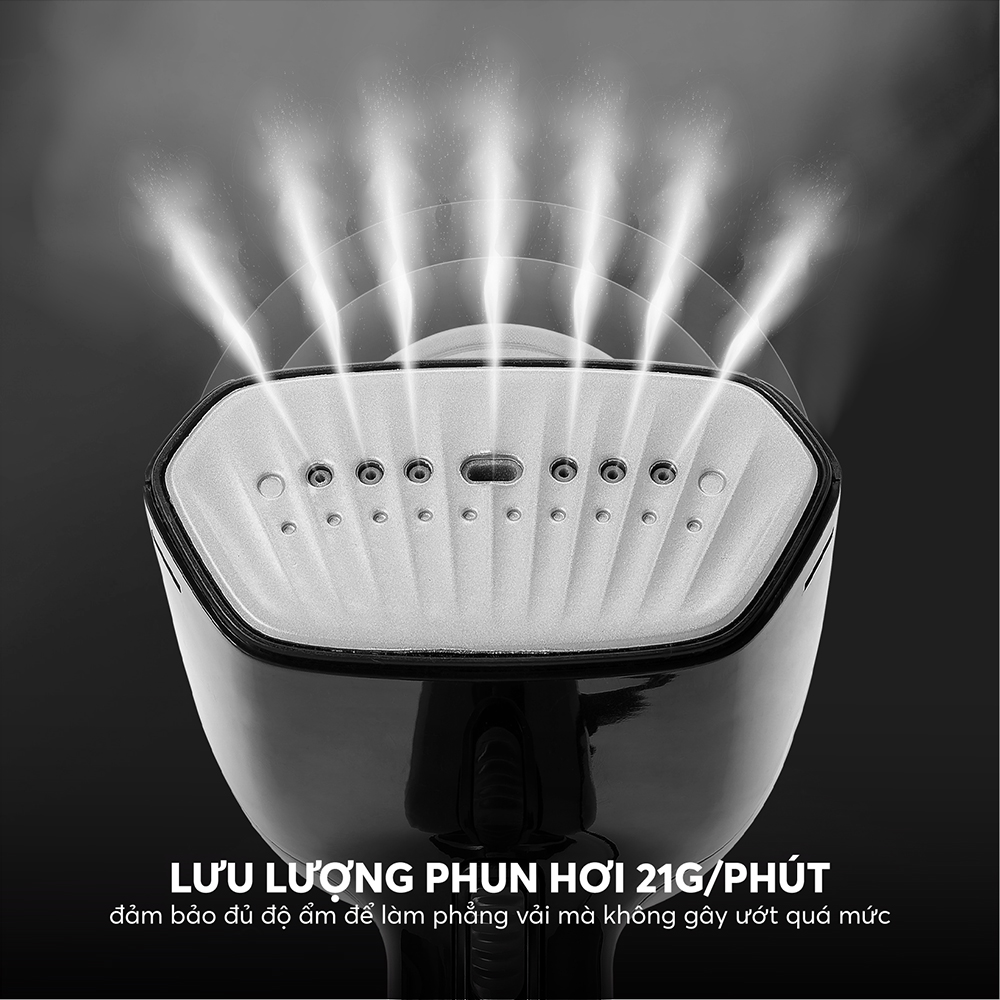 Bàn Ủi Hơi Nước Cầm Tay Elmich SIE9161 370ml 1700W, Hàng Chính Hãng, Kèm 2 Đầu Chải - JoyMall