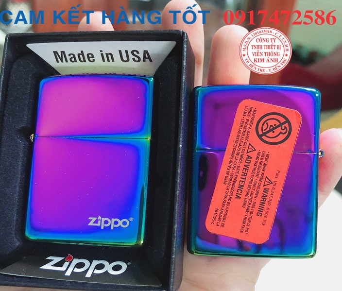 BẬT LỬA, HỘT QUẸT ZIPPO LOẠI TRƠN BÓNG- LOGO - TEM ĐỎ, TỰ CHỌN MÀU